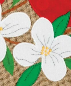 Burlap And Plaid Cardinals Double Applique Garden Flag