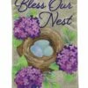 Burlap Bird’s Nest And Lilacs Decorative House Flag