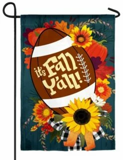 Burlap Fall Football Decorative Garden Flag