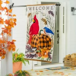 Burlap Fall Songbirds Decorative House Flag -Flag Sales 2024 burlap fall songbirds decorative house flag live