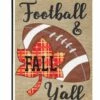 Burlap Football And Fall Double Applique Garden Flag -Flag Sales 2024 burlap football and fall double applique garden flag