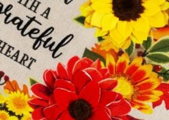 Burlap Gather Grateful Heart Decorative House Flag