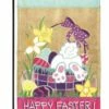 Burlap Happy Easter Basket Decorative Garden Flag -Flag Sales 2024 burlap happy easter basket decorative garden flag