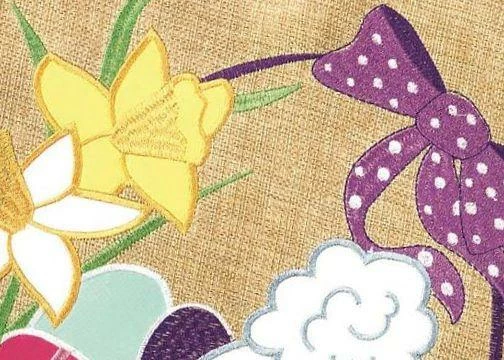 Burlap Happy Easter Basket Decorative Garden Flag 4 Burlap Happy Easter Basket Decorative Garden Flag - Image 2