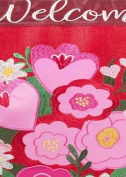 Burlap Heart Flower Basket Double Applique House Flag -Flag Sales 2024 burlap heart flower basket double applique house flag detail 2