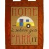 Burlap Home Is Where You Park It Double Applique House Flag -Flag Sales 2024 burlap home is where you park it double applique house flag