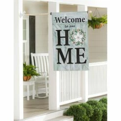 Burlap Home Star Wreath Decorative House Flag