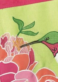 Burlap Hummingbird And Peonies Decorative Garden Flag -Flag Sales 2024 burlap hummingbird and peonies decorative garden flag detail 2