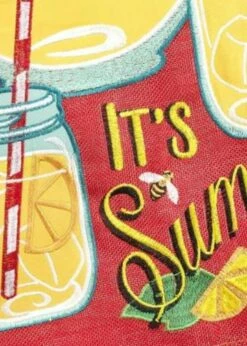 Burlap It’s Summer Y’all Double Applique House Flag -Flag Sales 2024 burlap its summer yall double applique house flag detail 2