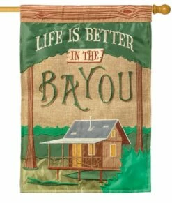 Burlap Life Is Better Double Applique House Flag -Flag Sales 2024 burlap life is better double applique house flag