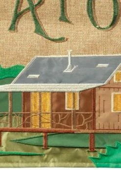 Burlap Life Is Better Double Applique House Flag