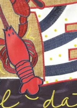 Burlap Love Boil Dat Double Applique House Flag