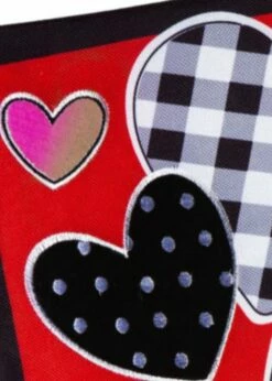 Burlap Patterned Hearts Decorative House Flag -Flag Sales 2024 burlap patterned hearts decorative house flag detail 2