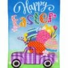 Burlap Plaid Easter Truck Decorative House Flag