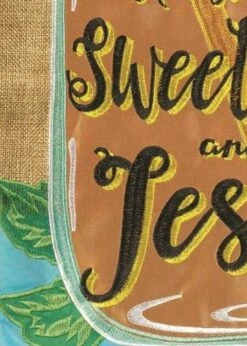 Burlap Raised On Sweet Tea And Jesus Double Applique House Flag