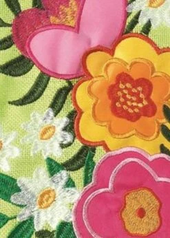 Burlap Spring Flower Basket Double Applique House Flag -Flag Sales 2024 burlap spring flower basket double applique house flag detail 2