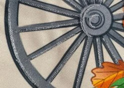 Burlap Welcome Wagon Wheel Decorative House Flag