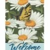 Butterfly And Daisies Welcome House Flag -Flag Sales 2024 butterfly and daisies welcome house flag