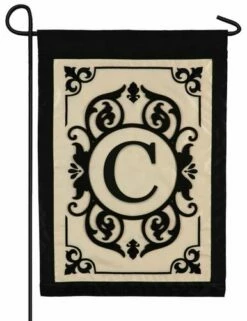 Cambridge Letter C Applique Monogram Garden Flag