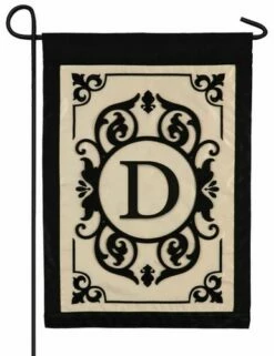 Cambridge Letter D Applique Monogram Garden Flag