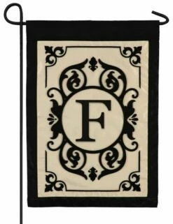 Cambridge Letter F Applique Monogram Garden Flag