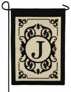 Cambridge Letter J Applique Monogram Garden Flag