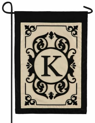 Cambridge Letter K Applique Monogram Garden Flag 3 Cambridge Letter K Applique Monogram Garden Flag