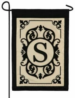 Cambridge Letter S Applique Monogram Garden Flag