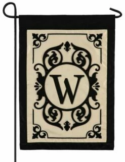 Cambridge Letter W Applique Monogram Garden Flag