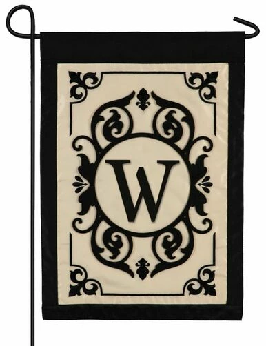 Cambridge Letter W Applique Monogram Garden Flag 3 Cambridge Letter W Applique Monogram Garden Flag