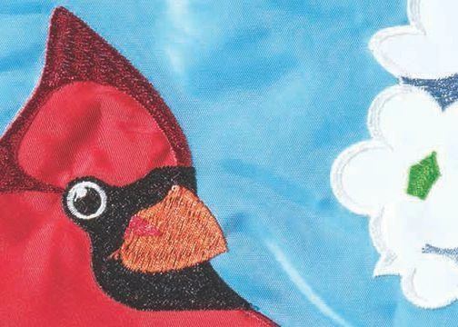 Cardinal And Dogwood Double Applique Garden Flag 3 Cardinal And Dogwood Double Applique Garden Flag