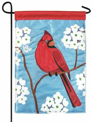 Cardinal And Dogwood Double Applique Garden Flag 4 Cardinal And Dogwood Double Applique Garden Flag - Image 2