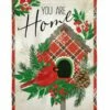 Cardinal Plaid Birdhouse Suede Reflections House Flag
