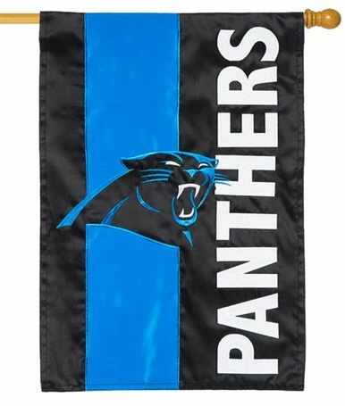 Carolina Panthers Embellished Applique House Flag 3 Carolina Panthers Embellished Applique House Flag