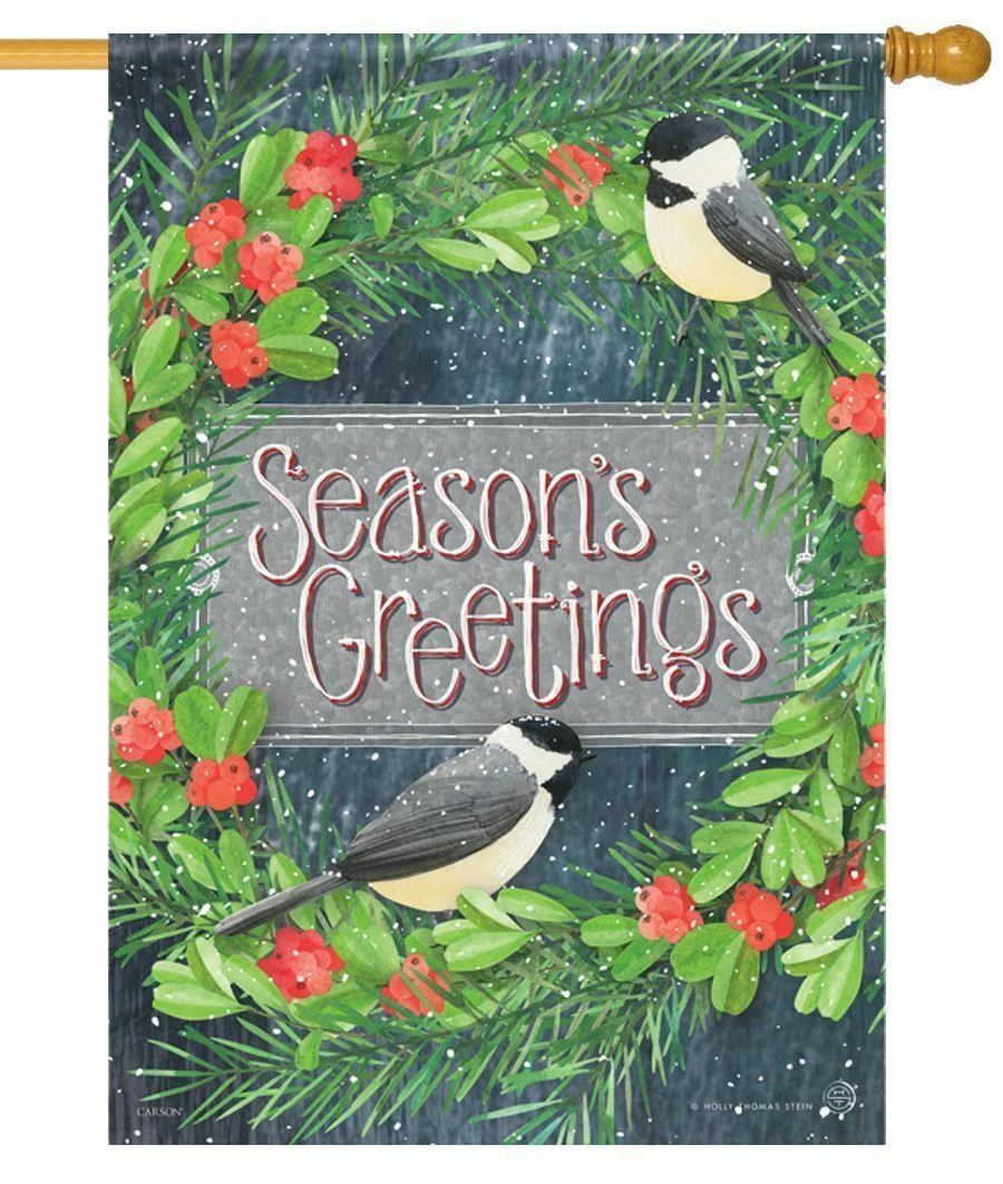 Chickadee Greetings House Flag 3 Chickadee Greetings House Flag