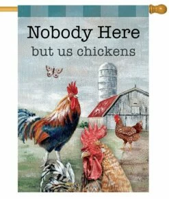 Chicken Farmyard House Flag