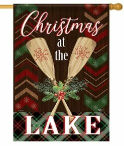 Christmas At The Lake House Flag