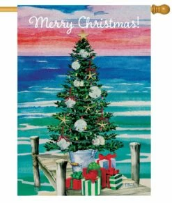 Christmas Dock House Flag