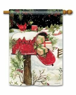 Christmas Mailbox House Flag
