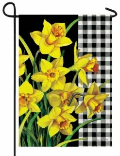 Daffodil Check Garden Flag