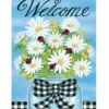Daisies And Ladybugs Welcome House Flag