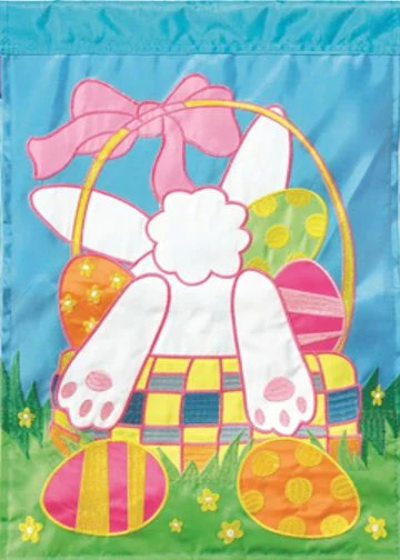 Easter Bunny Front Back Double Applique House Flag 4 Easter Bunny Front Back Double Applique House Flag - Image 2