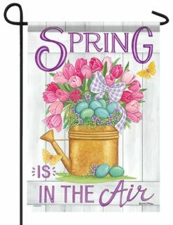 Easter Watering Can Glitter Garden Flag