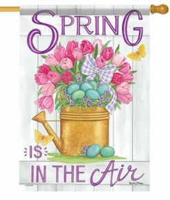 Easter Watering Can House Flag