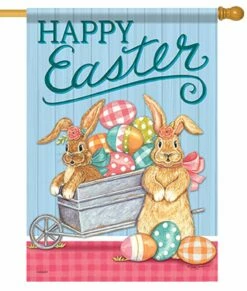Easter Wheelbarrow House Flag