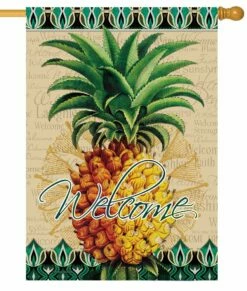 Elegant Pineapple House Flag