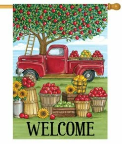 Fall Apple Truck House Flag