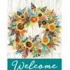 Fall Feather Wreath House Flag -Flag Sales 2024 fall feather wreath house flag
