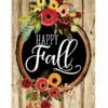 Fall Floral Wreath House Flag -Flag Sales 2024 fall floral wreath house flag