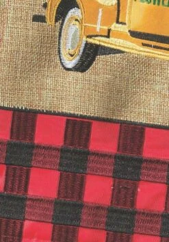 Fall Pickup Truck Double Applique House Flag